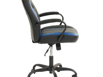 Ergonomic Office Chair With Armrests, Adjustable Design - Black / Blue