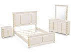 Beige / 4 Pc. Bed, Nightstand, Dresser, Mirror / Queen