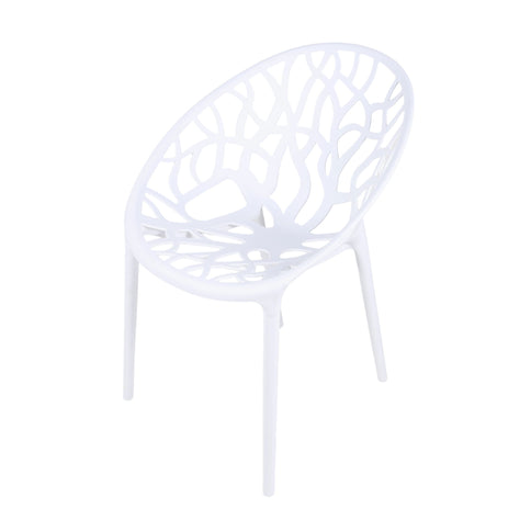 Dining Chair, Transparent Shell Design For Home (Set of 4) - White