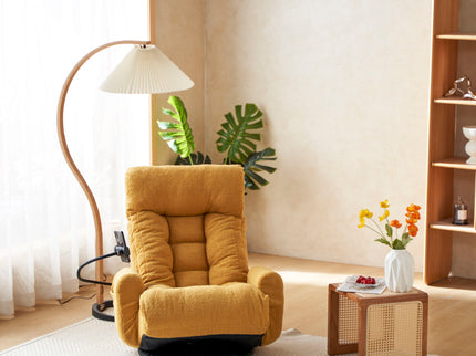 Adjustable Swivel Lounge Chair With 360 Degree Rotating Seat And Headrest Support