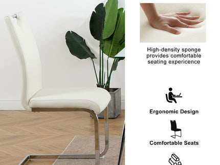 Modern Dining Chairs With Padded Seat And Metal Legs