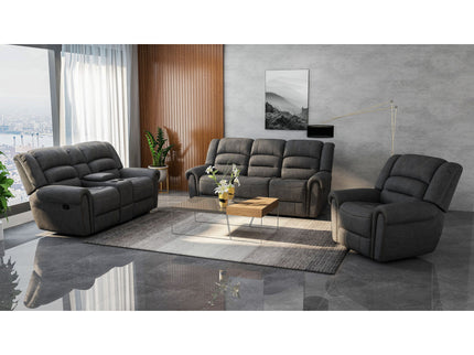 Reclining Sofa - Gray - Faux Leather