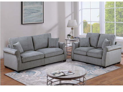 Contemporary 2 Piece Sofa Set With Matching Pillows