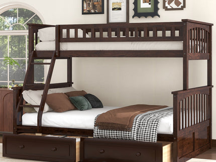 Bunk Bed With Drawers, Convertible Storage Bed