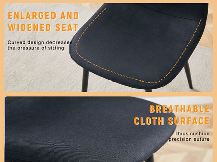 Modern Medieval Style Cushioned Side Chairs Set With Metal Legs For Kitchens