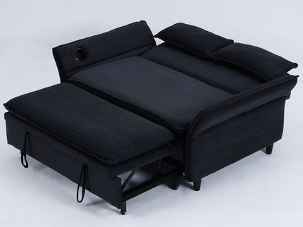 Modern Fabric Multi-Functional Sofa Bed With Adjustable Armrests And Backrests