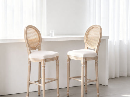 French Country Bar Chairs With Round Back (Set of 2)