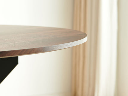 Mid-Century Dining Table For 4 - 6 People With Round Table Top, Pedestal Dining Table, End Table Leisure Coffee Table, Cross Leg