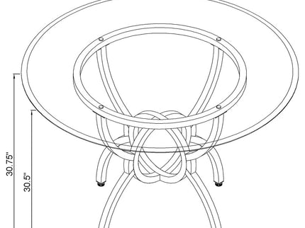 Marina - Round Dining Table - Gunmetal