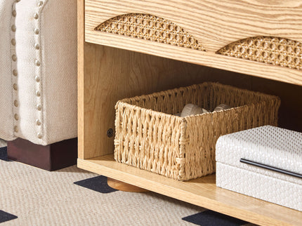 Nightstand With USB Ports & Outlet Hole, End Table With Drawer