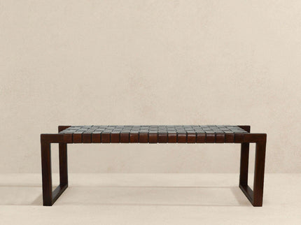 Christina - Bench - Cognac / Dark Brown / Tan
