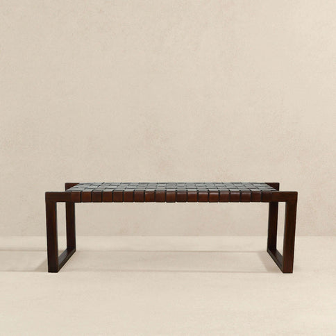 Christina - Bench - Cognac / Dark Brown / Tan