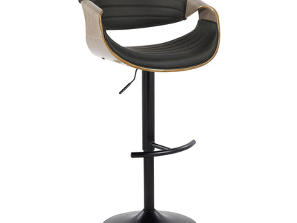 Symphony - Mid Century Modern Adjustable Barstool With Swivel With Rounded T Footrest (Set of 2)