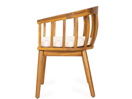 Klismos - Dining Armchair (Set of 2) - Teak / Beige
