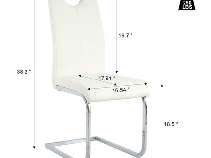 Modern Dining Chairs With Padded Seat And Metal Legs