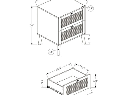 Accent Table & Storage Drawers - White