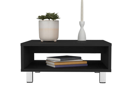 Coffee Table 1 Shelf, 4 Legs - Black