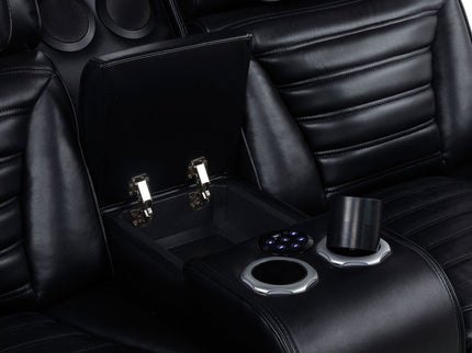 Isadora - Power Reclining Loveseat With Dual USB Charging And Built In Bluetooth Speaker - Black