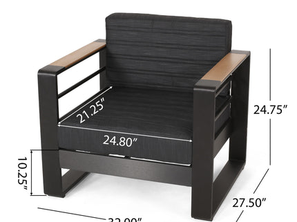 Giovanna - Club Chair Set With Aluminum Frame