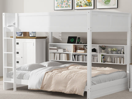 Bunk Bed With Storage Cabinets And USB Ports