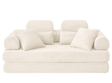 Convertible Sleeper Sofa With & Side Storage Pocket, Foldable Upholstered Couch For Living Room