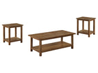 Light Brown / 3 Pc. Coffee Table, 2 End Tables