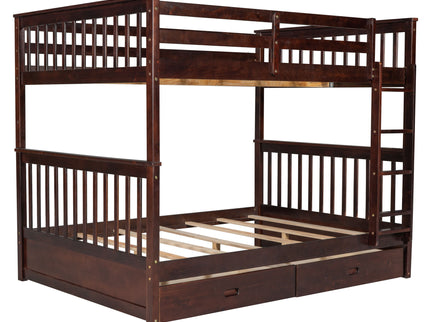 Bunk Bed With Ladders And 2 Storage Drawers