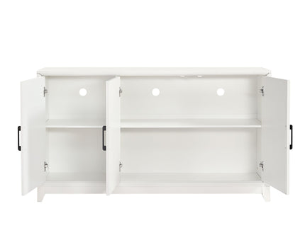 TV Stand For TVs Up To 65", Modern Entertainment Center Media Console Cabinet With 2 Spacious Storage Space, Solid Wood Legs For Living Room