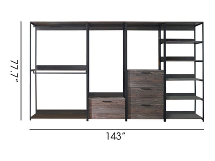 Monica - Walk-In Closet System, Extra Storage Space - Rustic