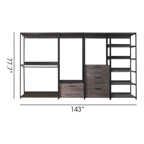 Monica - Walk-In Closet System, Extra Storage Space - Rustic