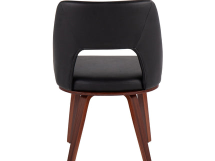 Triad - Mid-Century Modern Upholstered Chair (Set of 2) - Walnut / Black