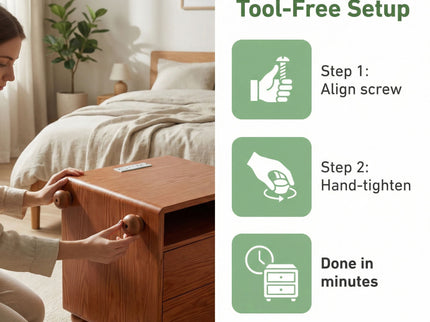 Nightstand With 2 Drawers And Shelves