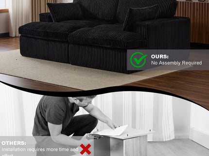 Double Chaise Lounge Chair, Oversized Upholstered Sleeper Cloud Couch