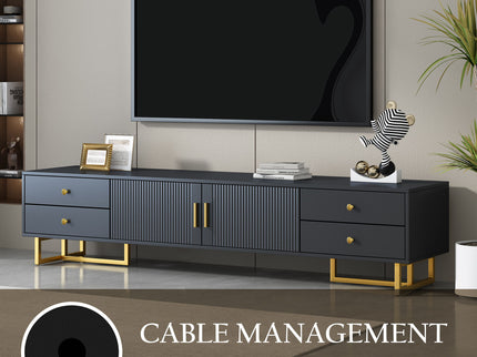 TV Media Console Table, TV Stand With Storage For Living Room - Black