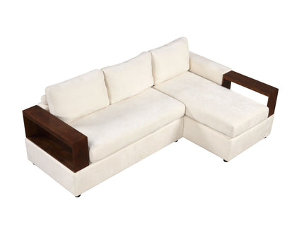 Sectional Sofa Upholstered Sofa Couch With Reversible Armrests For Living Room