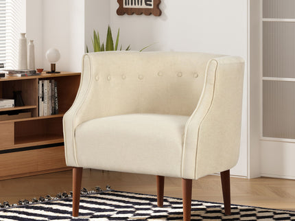Contemporary Upholstered Club Chair With Button Tufting