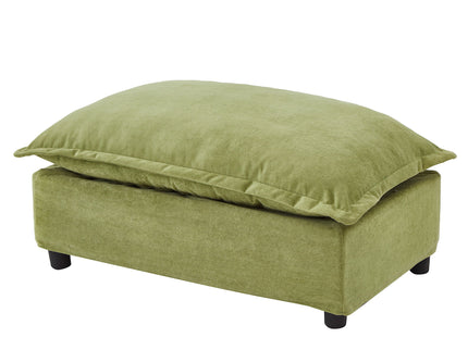 Modern Cozy Upholstered Armchair Sofa With Movable Ottoman