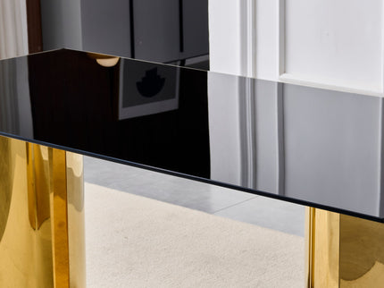 Rectangular Dining Table - Gold / Black