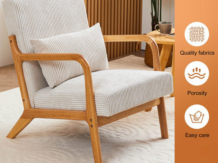 Accent Arm Chair With Pillow Upholstered