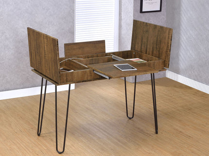 Writing Desk With 4 Hidden Storages - Brown