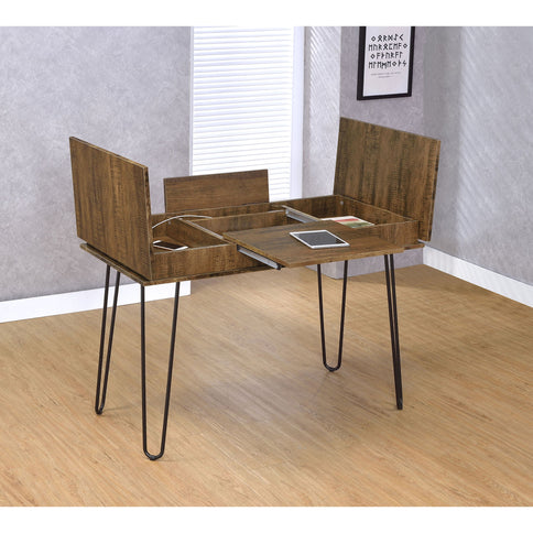 Writing Desk With 4 Hidden Storages - Brown
