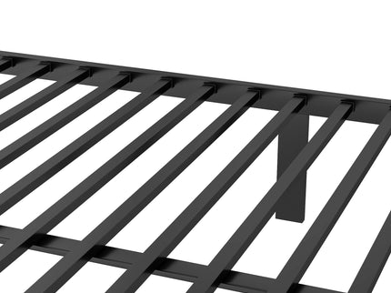 Queen Over Queen Bunk Bed With Ladder And Storage Shelf - Black