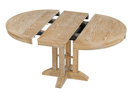 Dining Set & Extendable Round Table And 4 Upholstered Chairs