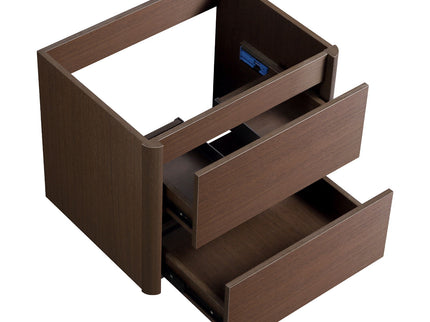 Wall Mounted Bathroom Vanity With Soft Close Drawer - Black Brown