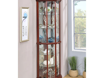 Jacob - 6 Shelf Curio Display Cabinet - Red / Brown