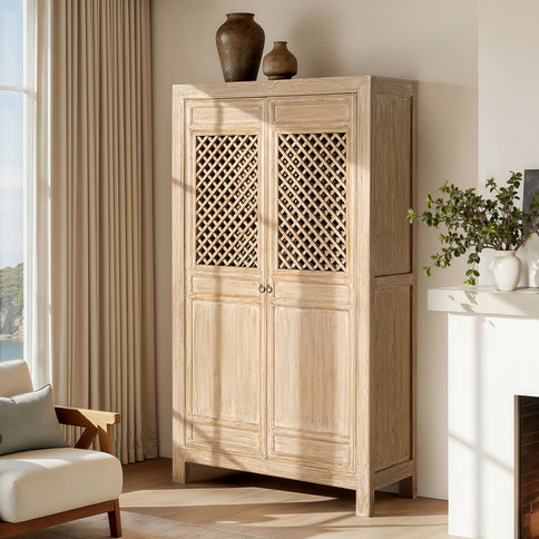 Arden - 2 Door Bookcase Storage Cabinet - Natural