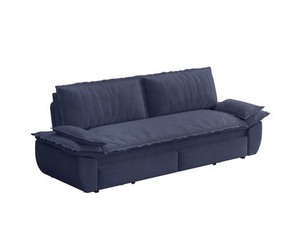 Queen Pull Out 3 In 1 Convertible Sleeper Sofa Bed - Blue