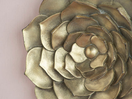 3 Piece Succulent Wall Plaque - Gold