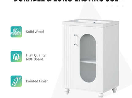 Modern Bathroom Vanity With Sink, Adjustable 2 Tier Shelf