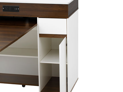 Extendable Dining Table With Folding Top, Rolling Kitchen Island With Drawers And Power Outlet